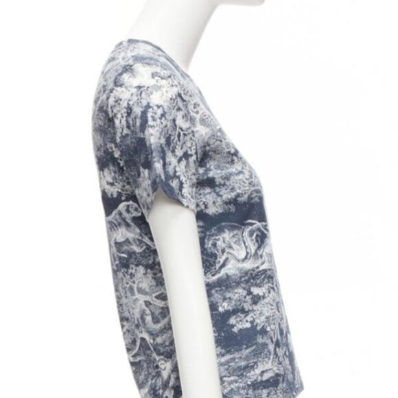 Christian Dior Toile De Jouy navy cotton tshirt XS - Picture 3 of 5